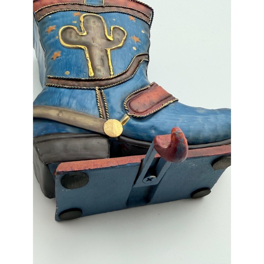 Cowboy Christmas Boot Stocking Holder Metal Cactus Spur Rustic Western Decor - Picture 8 of 10